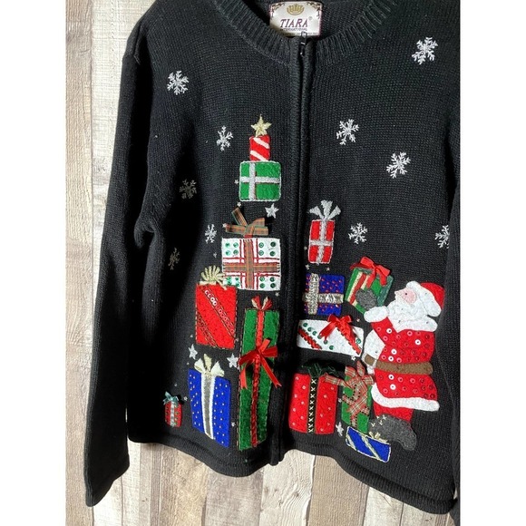 Vintage Ugly Christmas Sweater Full Zip - Picture 3 of 6